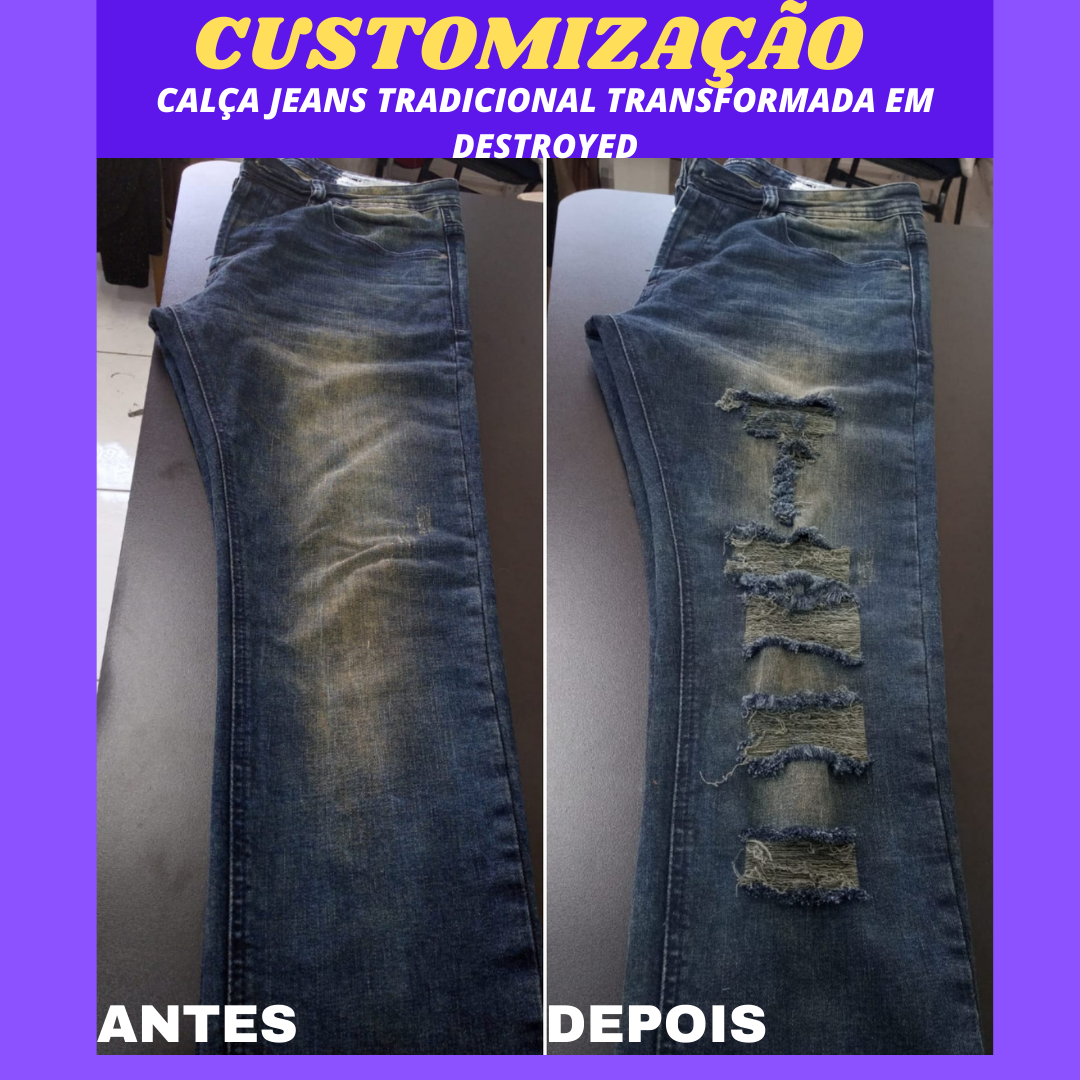 Customizar calca jeans destroyed
