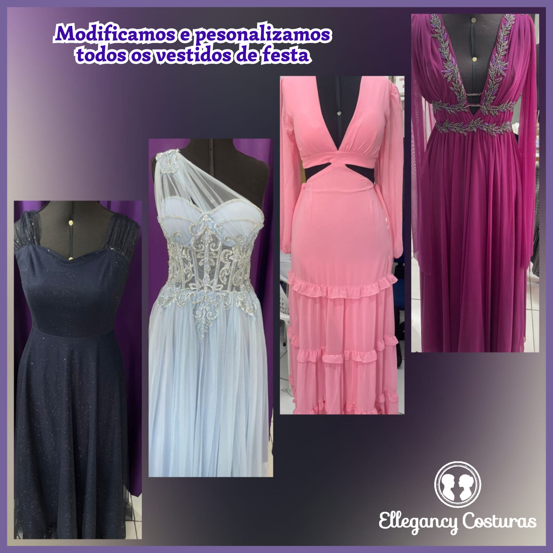 ajustes e customizacoes em vestidos de festa de todos os modelos