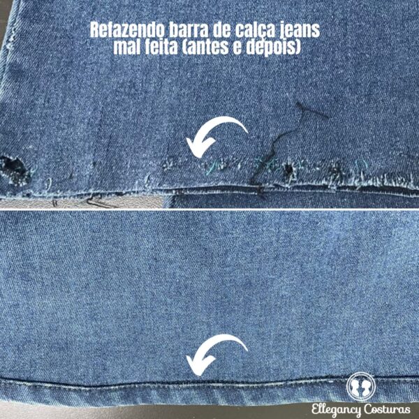 refazendo barra de calca jeans mal feita e1703765977726